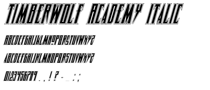Timberwolf Academy Italic police